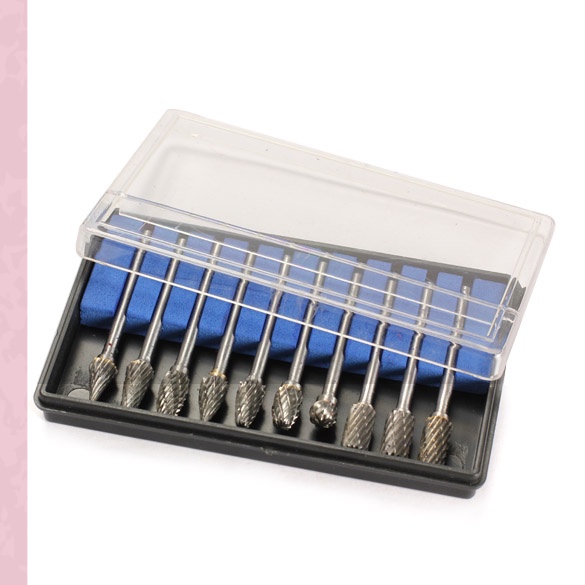 10 pcs Tungsten Steel Solid Carbide Burrs Rotary Files Diamond Burrs Set