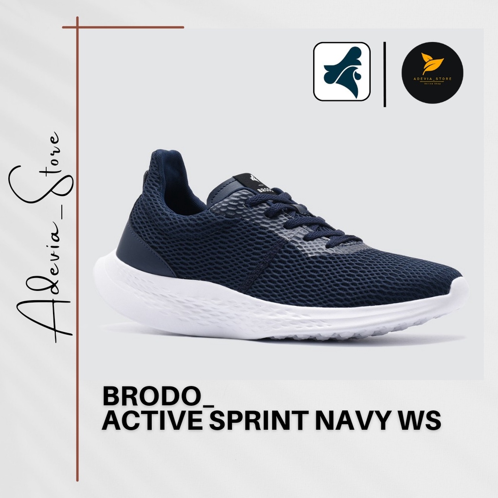 Sepatu Running / Olahraga Brodo_Active Sprint Warna Navy WS Original
