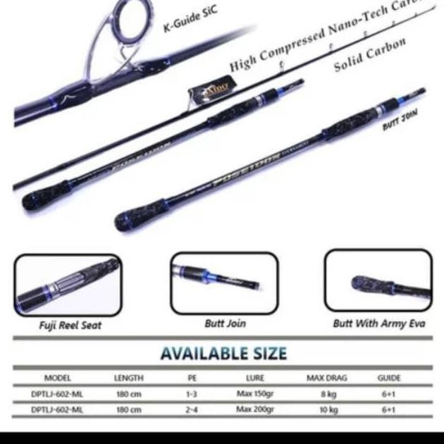 Joran Daido Poseidon Tournament 602 180Cm Pe 2-4 - Tanpa Packing