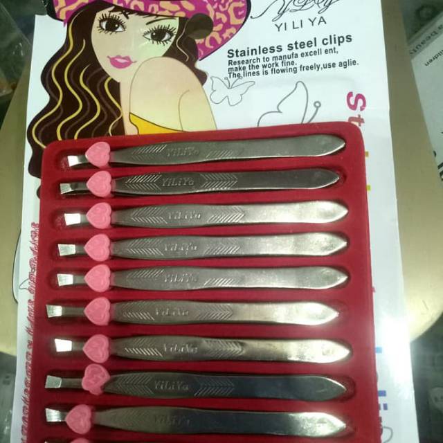 Pinset miring catut uban pinset alis miring stainless