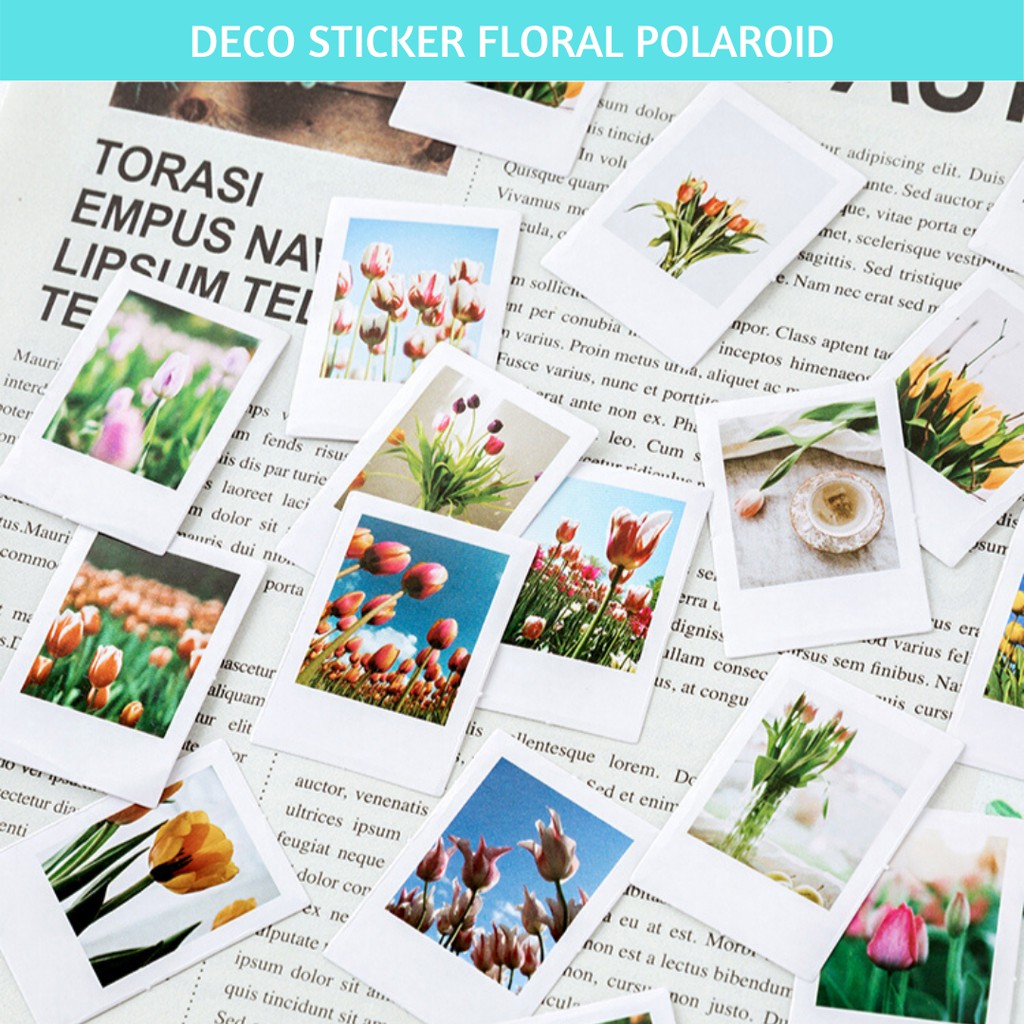 

DECO STICKER CANTIK BUNGA BENTUK POLAROID BUJO PLANNER DIARY AGENDA