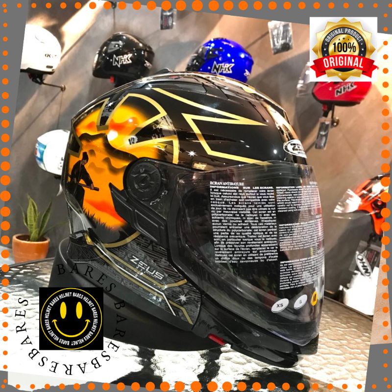 Helm Zeus ZS613C AJ20 Modular Black Orange ZS 613C Muzzle