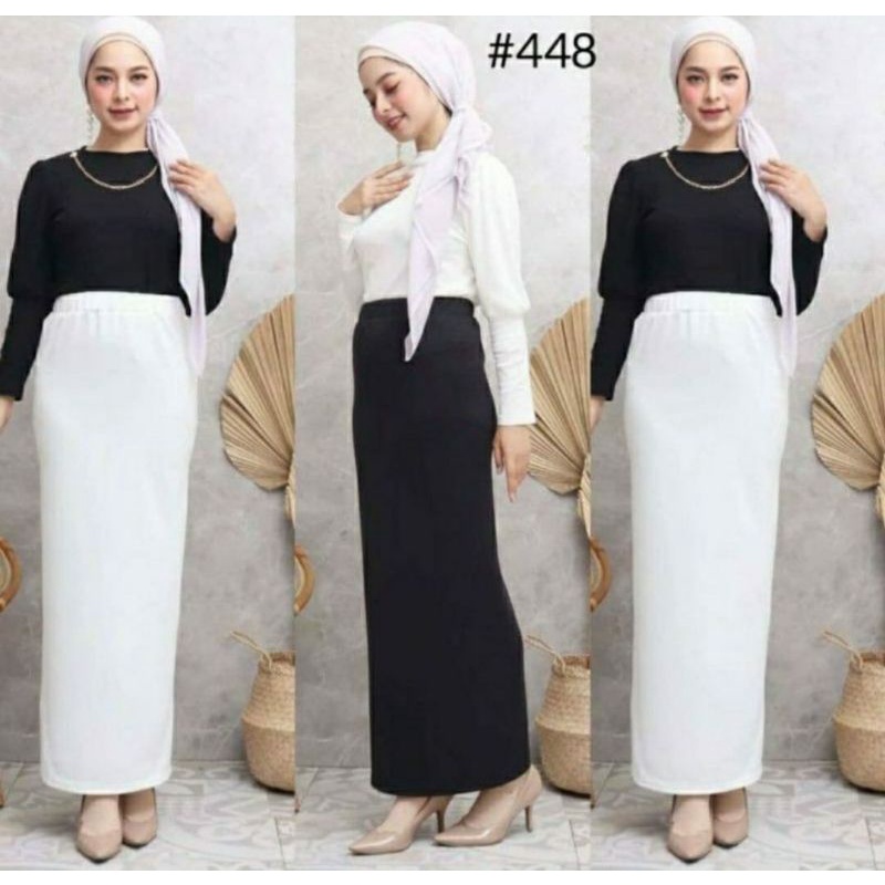 rok span maxi tanpa belahan/rok span scuba premium