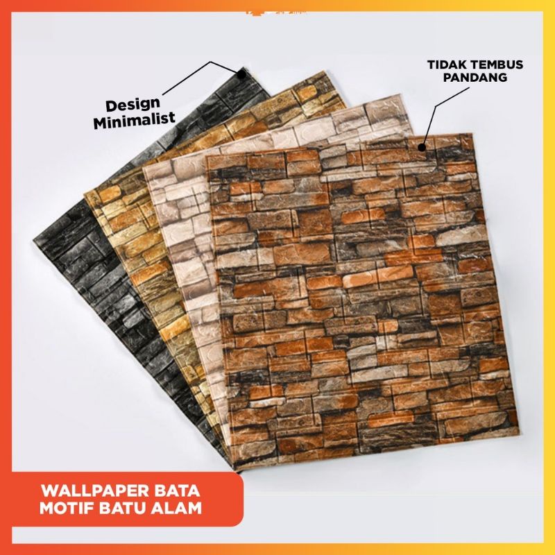 Wallpaper 3D Foam Batu Alam