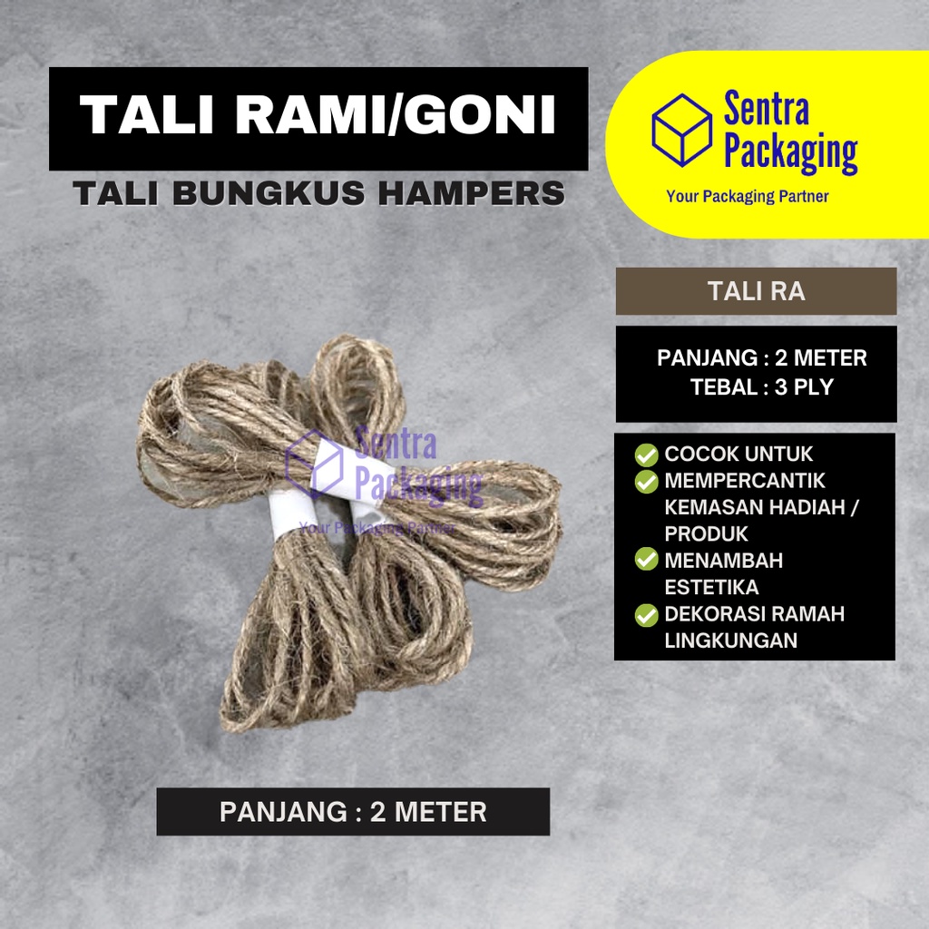 

Tali Rami Panjang 2 Meter, Tebal 3 ply, Tali Goni