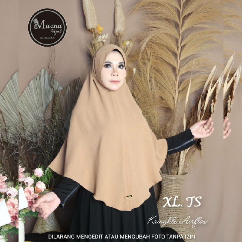khimar softped crinkle XL ori Mazna Hijab