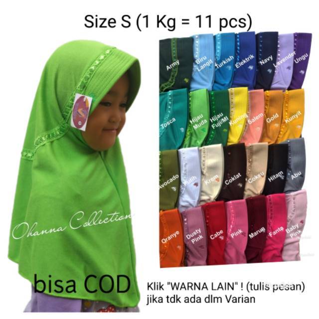 Jilbab Kaos  Anak  Size S PAUD TK  Kerudung Kaos  Anak  