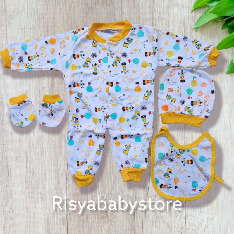 4 in 1 Sleepsuit bayi baru lahir / celemek bayi / sarung tangan bayi / topi bayi newborn