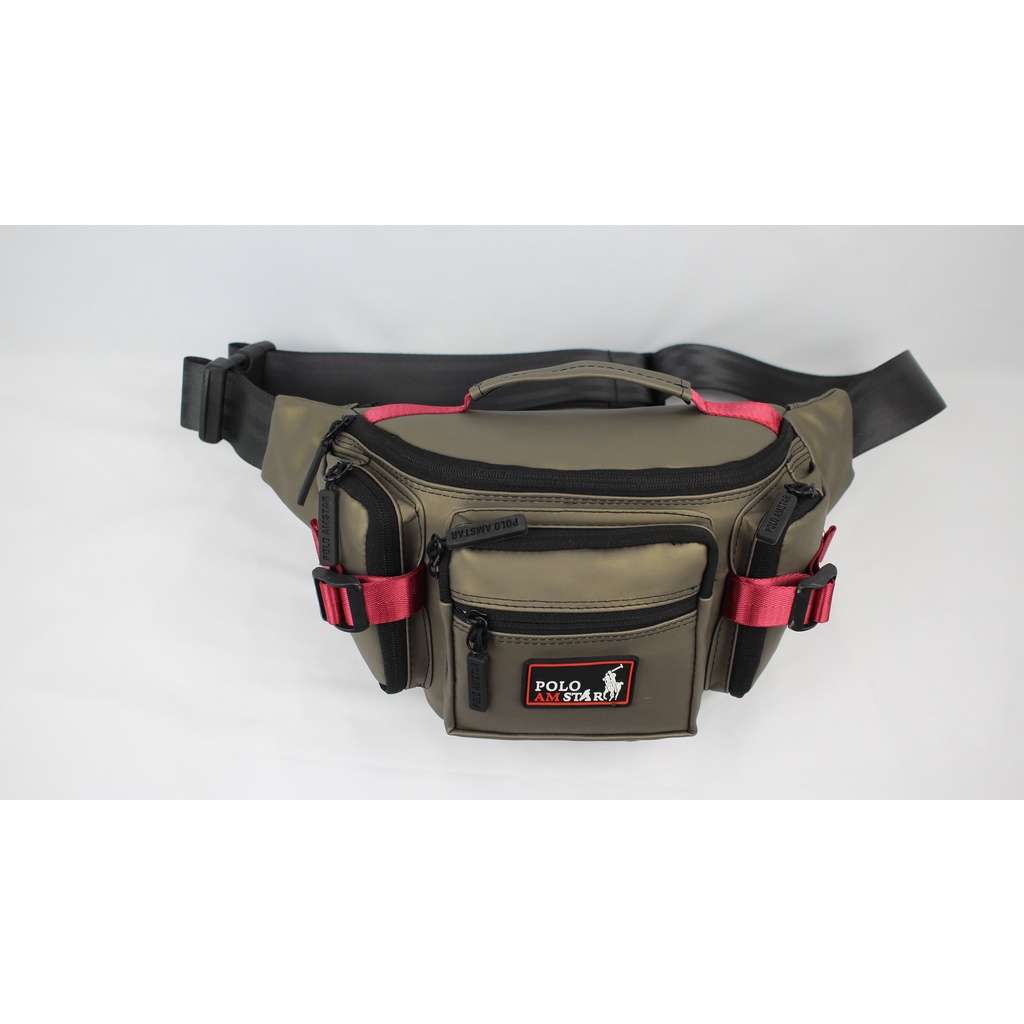 Waistbag Waterproof Tas Pinggang Pria Anti Air Polo Amstar Best Quality Tas Selempang Bahu Tas Unisex