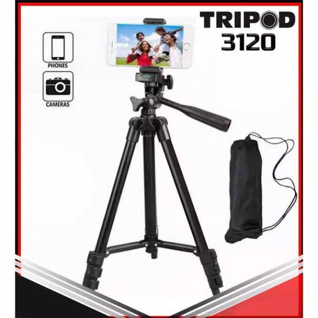 (NCS) GROSIR TRIPOD 3110 / 3120 Foldable Camera Mobile Tripod Silver / Black Edition