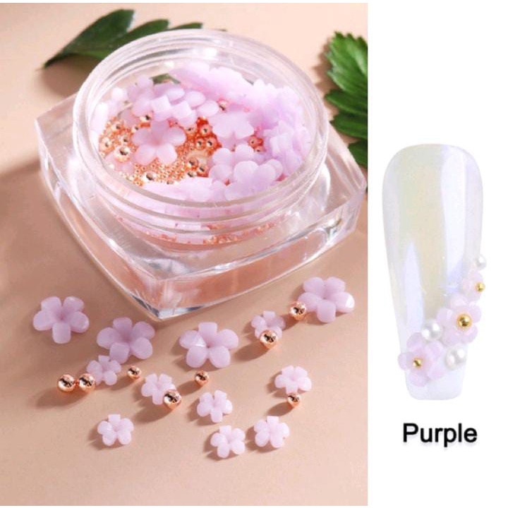 NAIL FLOWER 3D RESIN HIASAN BUNGA 3D TIMBUL WEDDING NAILS