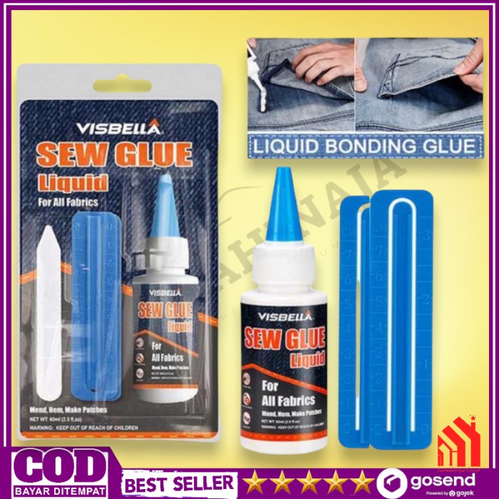 

(BISA COD) Lem Kain Tanpa Jahit Tahan Air Lembaran Jeans Repair Flanel Kuat Texti