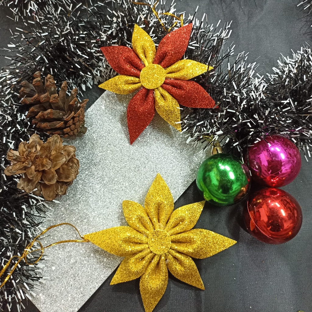 Hiasan Natal Hand Made MURAH bentuk Bunga - Flower Christmas Ornament