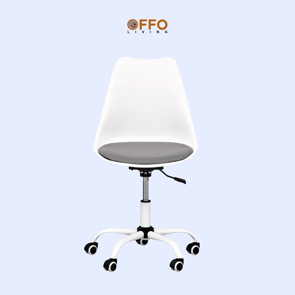 Offo Living - Kursi Kantor Kursi Belajar White Jasmine-3