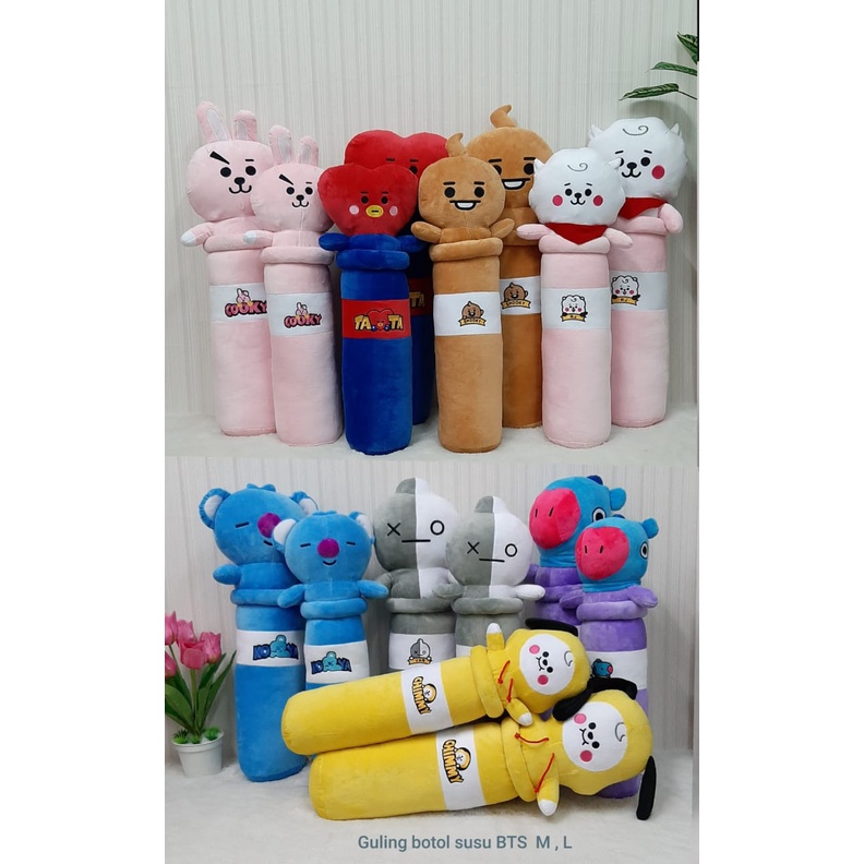 Guling Botol Susu BTS Size m /60cm/gulingkarakter/guling lucu/bantal guling BTS