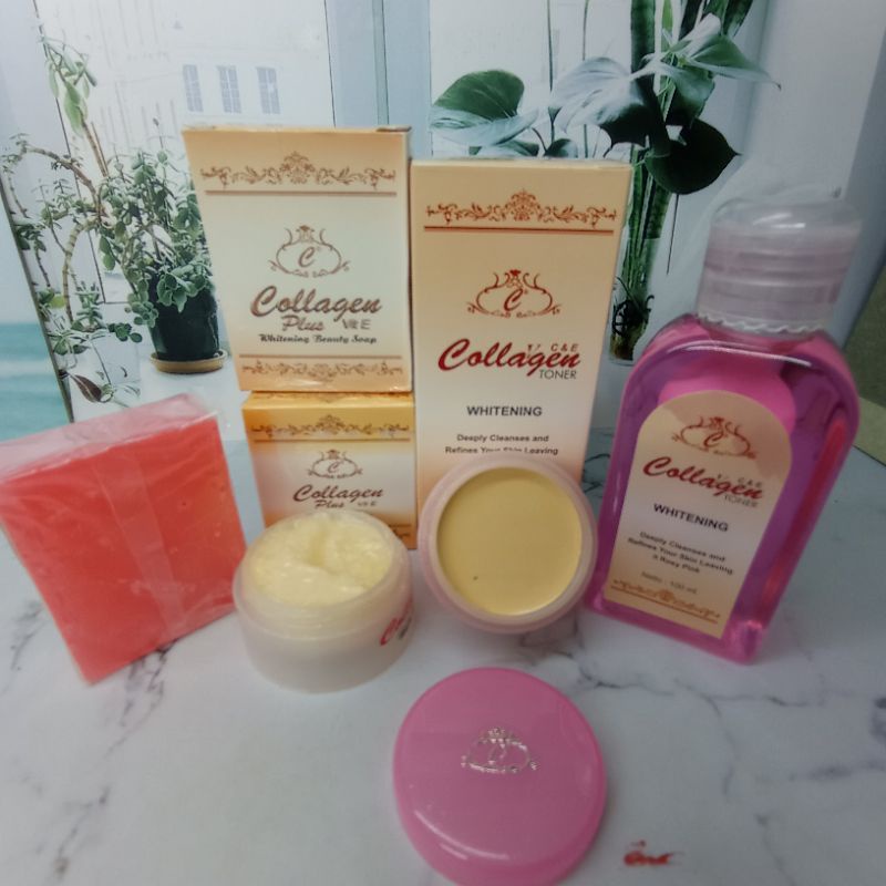 (HEMAT) PAKET CREAM  COLLAGEN 4IN1 ORIGINAL (SABUN+CREAMSIANG+MALAM+TONER)