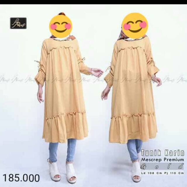 Tunik Arrafi | Tunik karin Arrafi gold | dress arrafi | gamis arrafi | long tunik