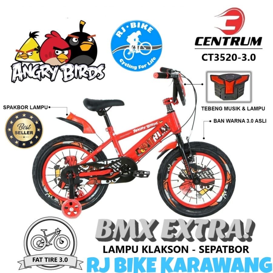 SEPEDA ANAK LAKI LAKI CENTRUM BMX ANGRY BIRD 3520-3 (BAN 3.0)