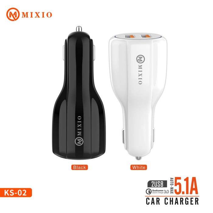 MIXIO KS-02 Dual USB 5.1A Car Charger Fast Charging Qualcomm