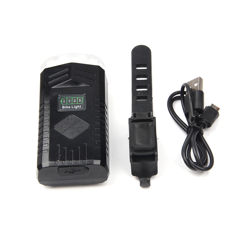 Lampu Klakson Sepeda Bike Light USB Rechargeable Waterproof - BK1719 - Black