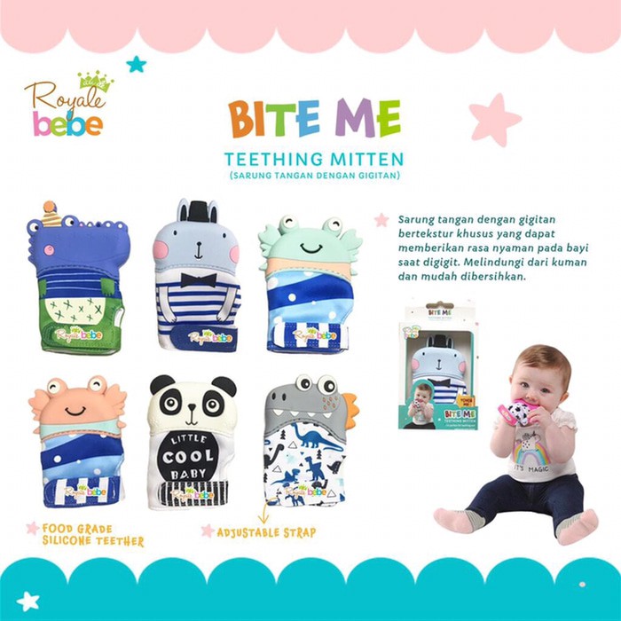 Makassar ! Bite Me Teething Mitten / Gigitan Bayi Royale Bebe