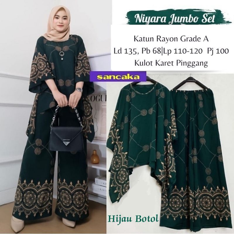 SETELAN JUMBO, ONE SET ORI NAURA RAYON PREMIUM
