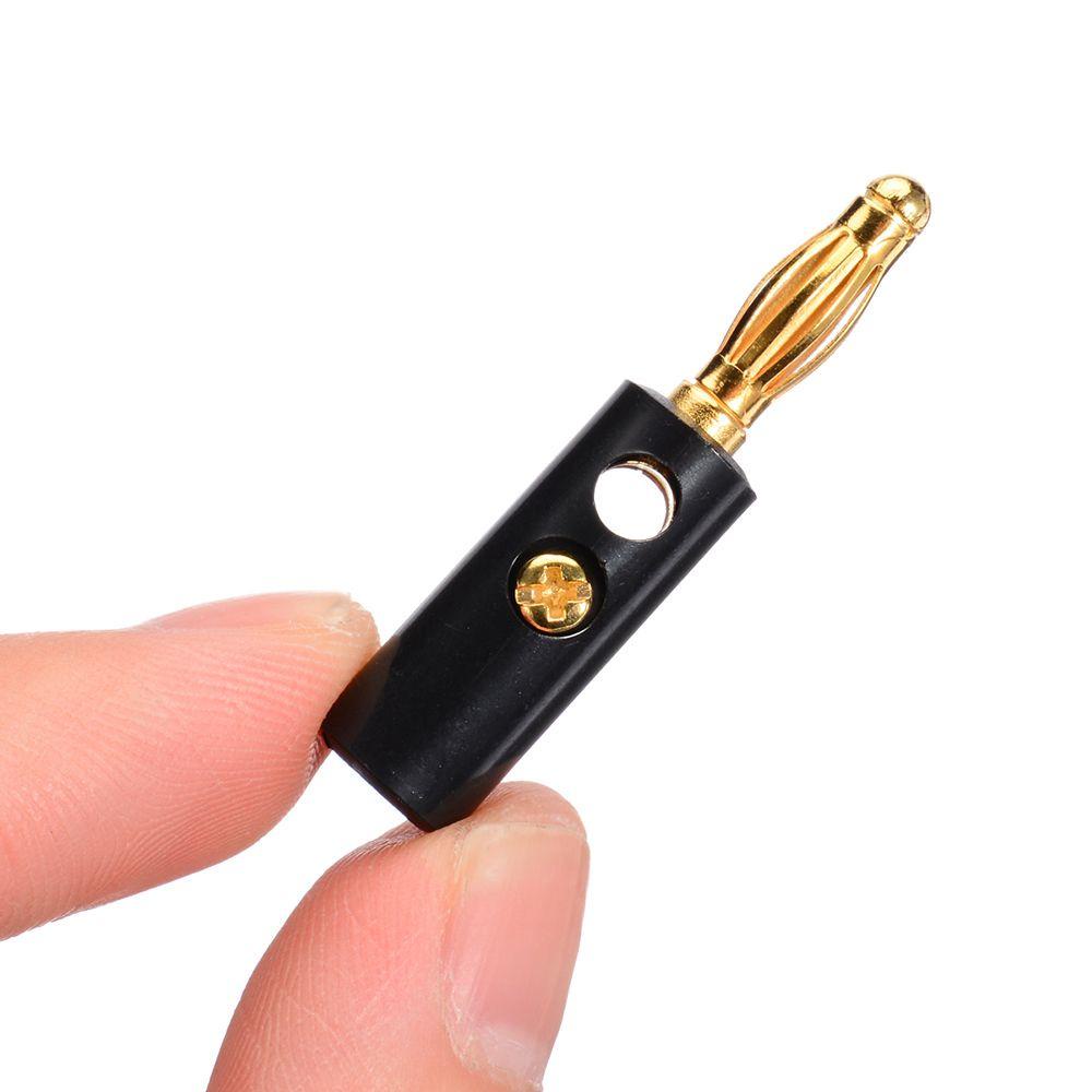 AUGUSTINA Konektor Audio Golden Hitam Merah 4mm Adaptor Kabel Kawat