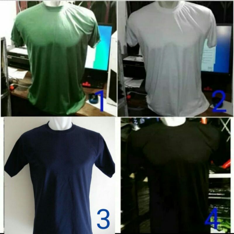 Kaos Polos Pria Dinas Satpam Security Polisi TNI PNS Kaos Dalaman Warna Putih Kerah pendek Lembut