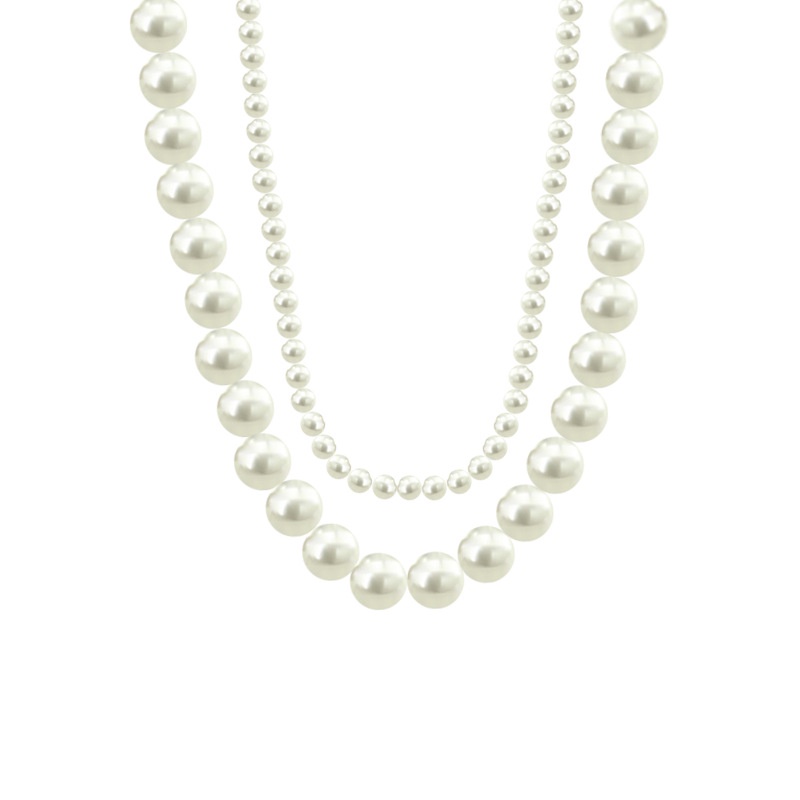 Kalung Choker Mutiara Ganda Gaya Retro