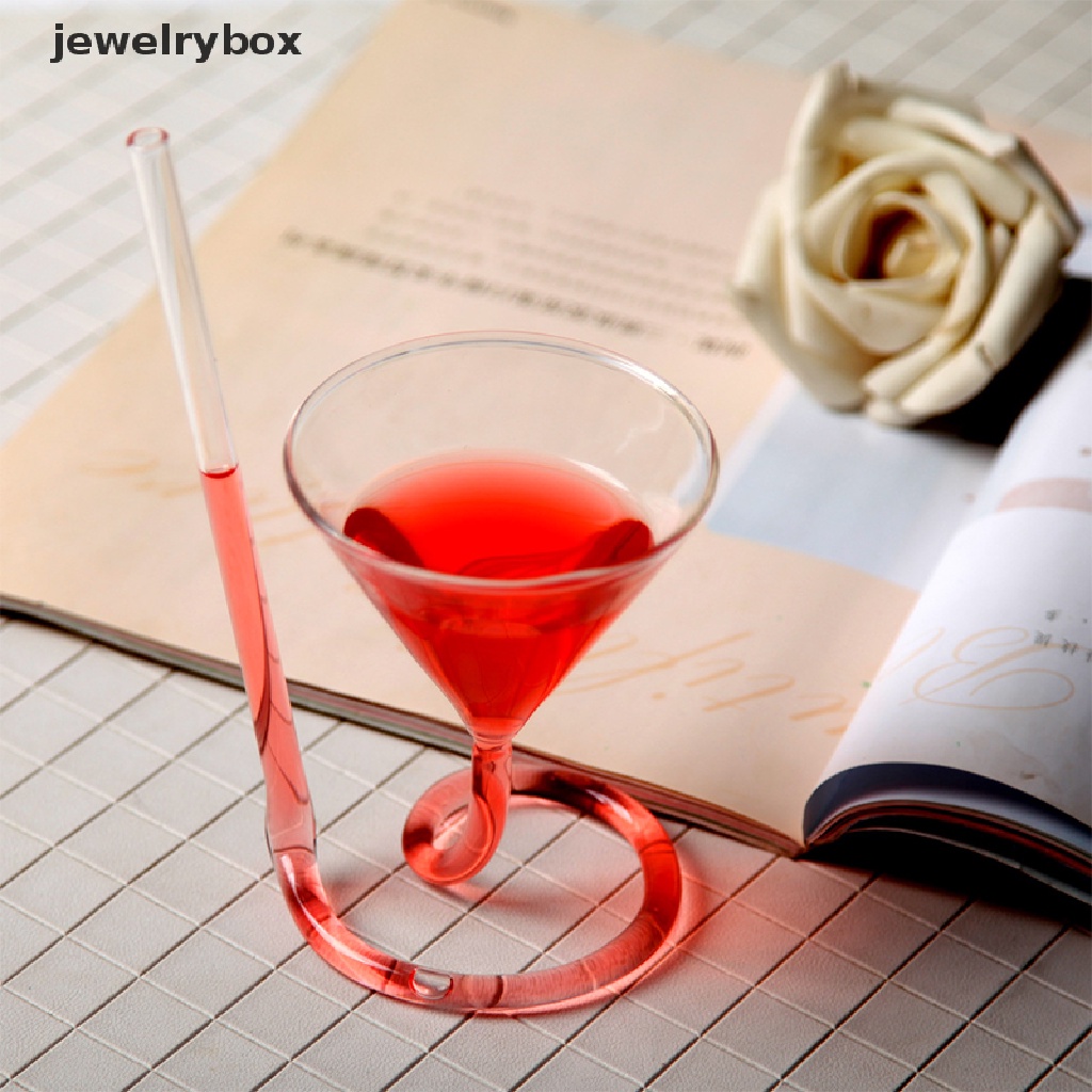 (jewelrybox) Sedotan Minuman Cocktail / Wine Desain Spiral Ekor Panjang