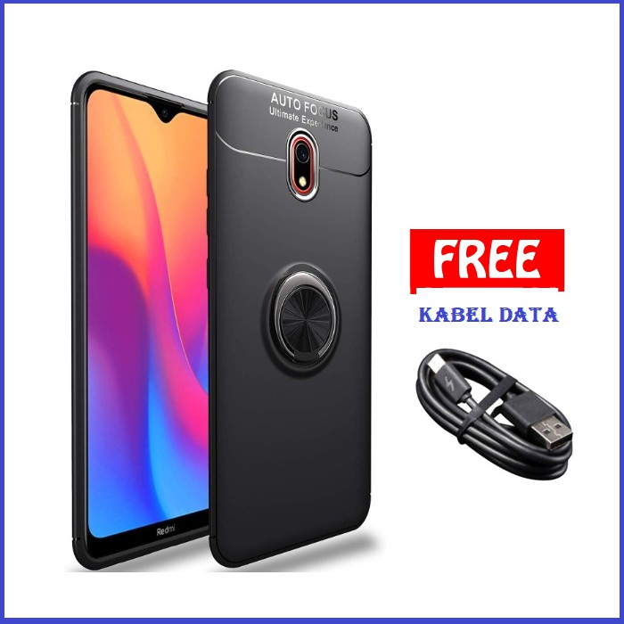 Soft Case Xiaomi Redmi 8A Autofocus Magnetic Ring Free Kabel Data USB