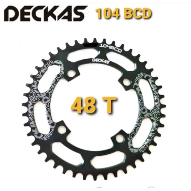 Chainring 48T BCD 104 MM Narrowide Alloy 7075 CNC - Chain ring 48 T round narrow wide DECKAS sepeda mtb balap roadbike seli folding bike