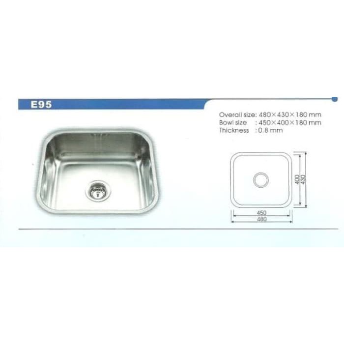 Sink Elite E95 1 Lubang