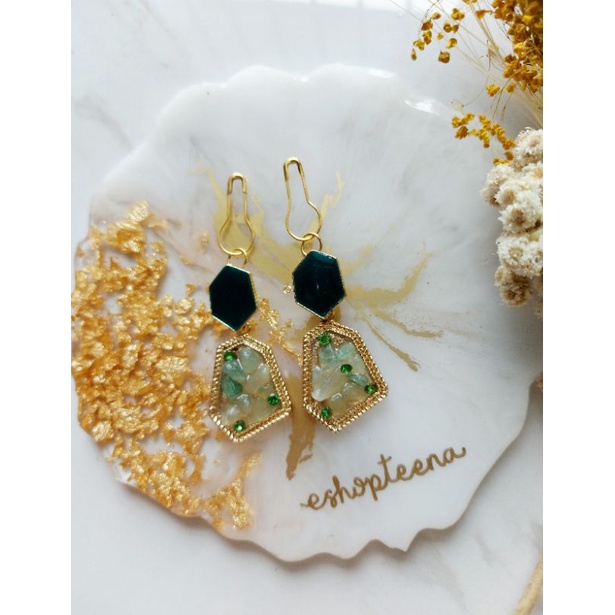 A119 anting hijab segi 5 diamond batu warna_anting jilbab