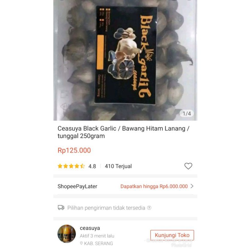 

Ceasuya Black Garlic / Bawang Hitam Lanang / Tunggal 250gram