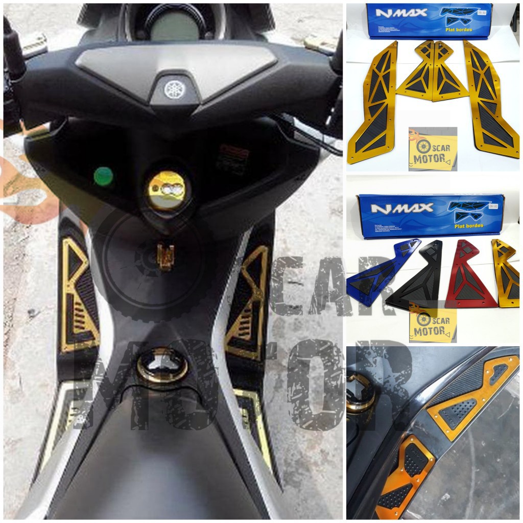 PLAT BORDES NMAX G2854 KARBON CNC PIJAKAN ALAS KAKI CARBON YAMAHA NMAX KARPET MOTOR motor motor