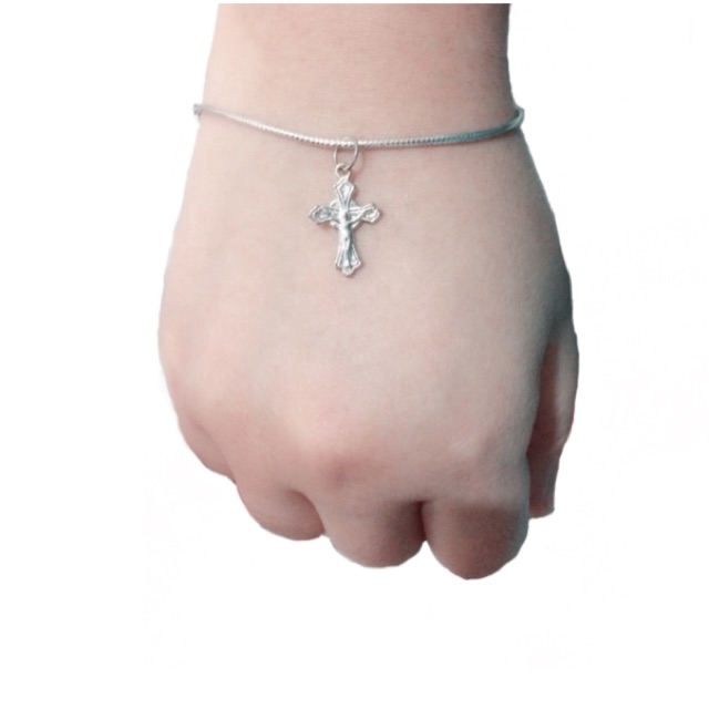 Gelang Choker Salib Silver