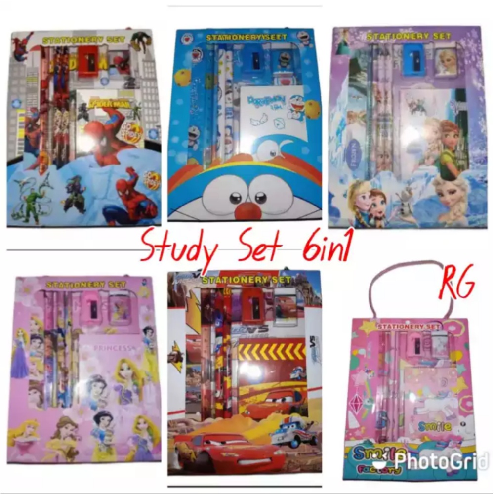 

STUDY SET MIX 6 IN 1 KARAKTER KARTUN. MURAH