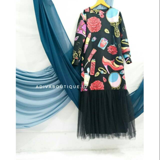 SCUBA DRESS // SCUBA MIX TUTU // SCUBA DRESS LEBARAN // GAMIS SCUBA // GAMIS LEBARAN