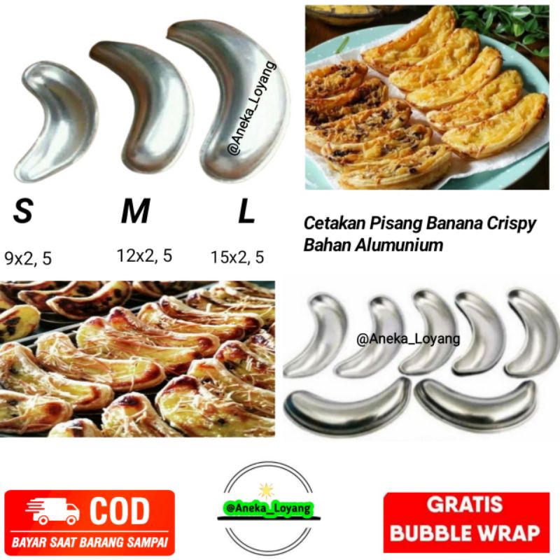 Cetakan pisang crispy 10pcs / cetakan banana milk crispy / cetakan banana crispy / banana cake alumn