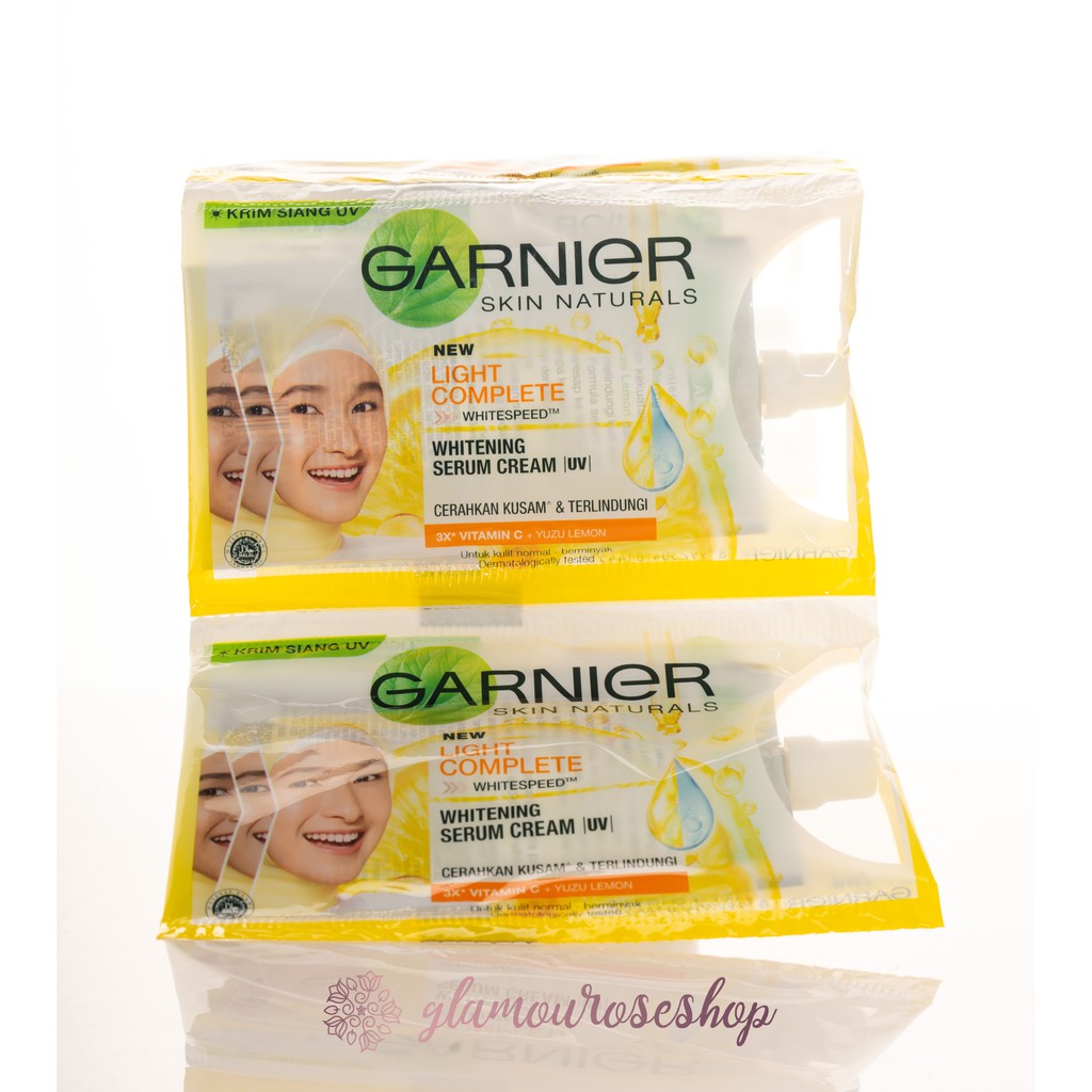 ❤️Glamouroseshop❤️Garnier Light Complete / Bright Complete Cream Sachet &amp; Sakura White / Sakura Glow Day Cream Sachet Whitening 7ml