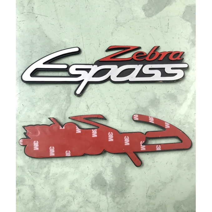 Emblem tulisan Zebra Espass mobil Zebra Espass