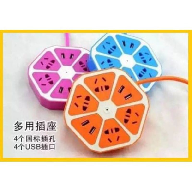 HEXAGON SOCKET / STOP KONTAK USB / SOCKET CHARGER HEXAGON / USB SOKET LISTRIK 4 USB