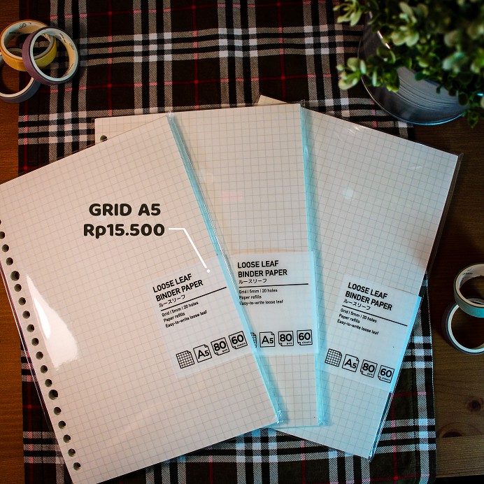

Kertas Loose Leaf Binder Grid (Ukuran A5)