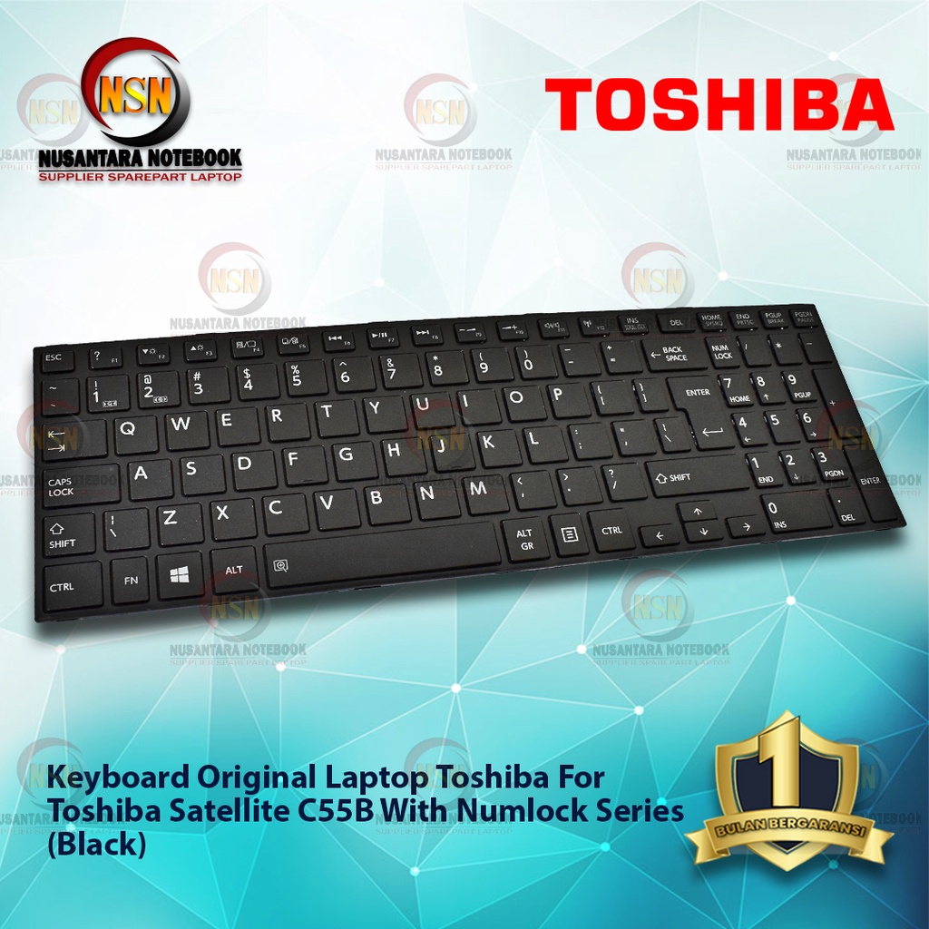 Keyboard Laptop Toshiba Satellite C55B SERIES BLACK WITH NUMLOCK