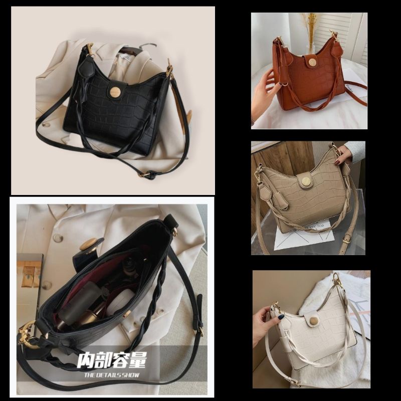 Tas wanita import saddle bag & half moon kekinian, Tas  selempang wanita import