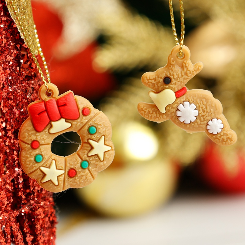 Ornamen Gantung Bentuk Gingerbread Man Dengan Lanyard Untuk Dekorasi Pohon Natal