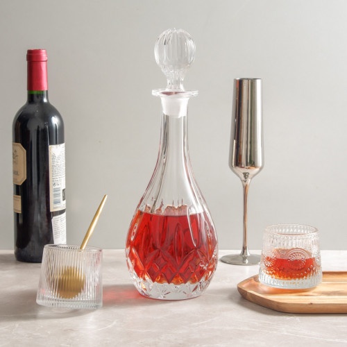 Brewsuniq - Whiskey Decanter Round Remington 750cc / Botol Minuman Cantik Unik Estetik Minimalis