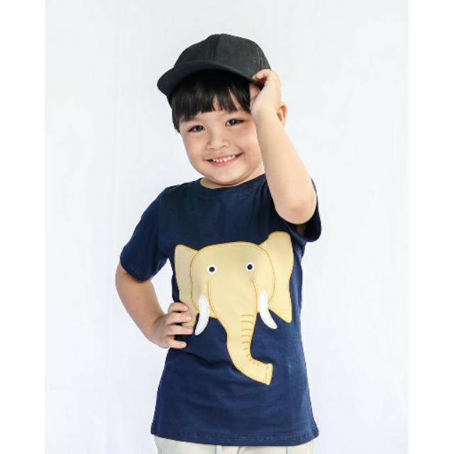 SETELAN ANAK COWOK KAOS MOTIF GAJAH  BAJU COWOK SETELAN 