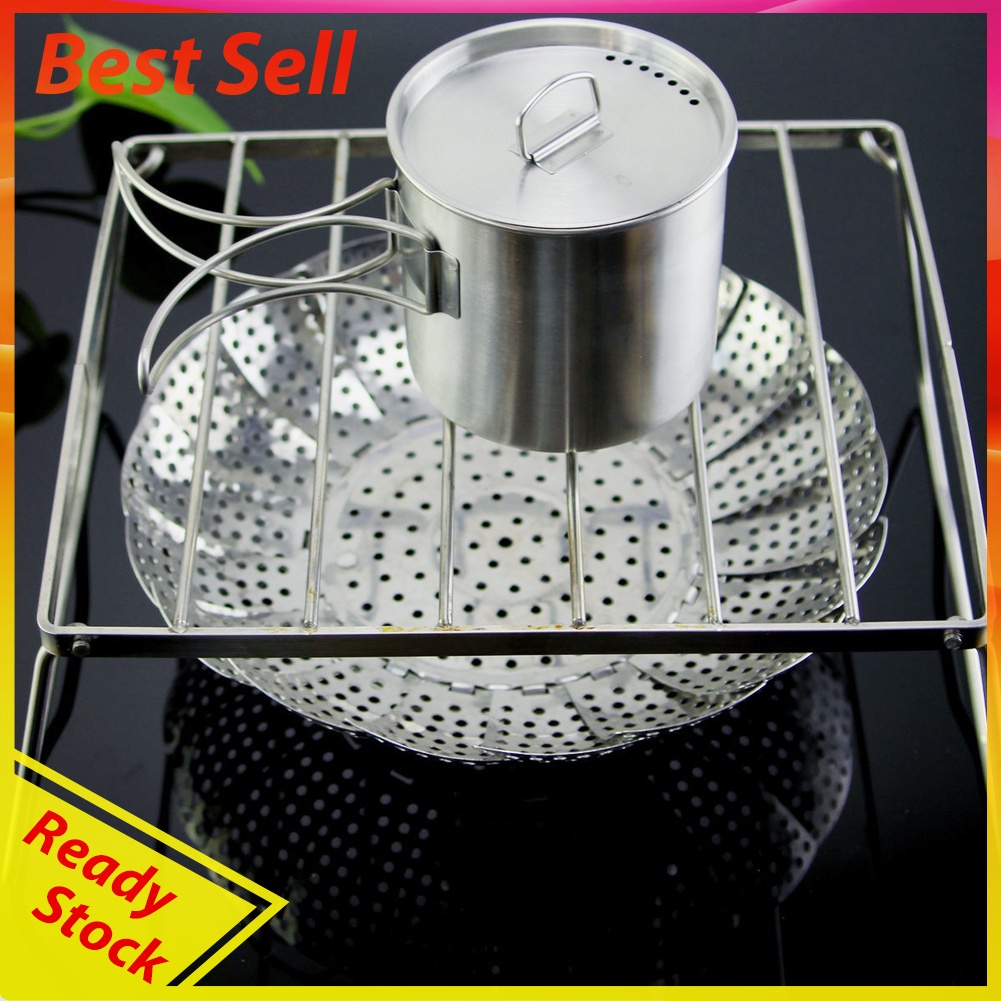 Portable Mini BBQ Grilling Basket w/ Handbag Stainless Steel Barbecue Grill